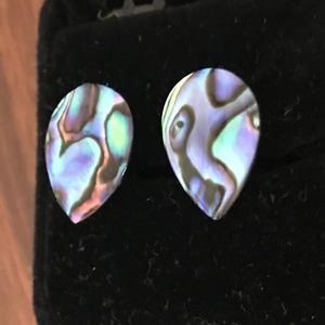 Teardrop Stud Earrings in Shell